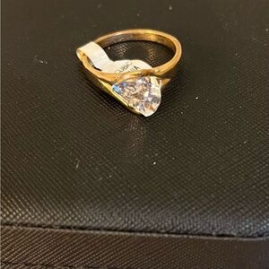 Laguna wave ring gold tone with cubic zirconia rhinestone